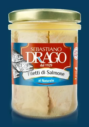 Filetti Di Salmone Drago Al Naturale 6 Bocce Vetro Da Gr 200 Conserve