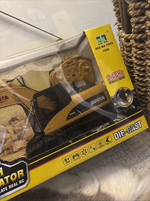 HUI NA TOYS 1550 Die Cast 1:14 15 Ch Excavator Simulate Real Remote ...