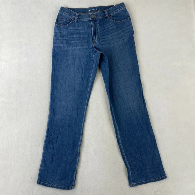 LEE RELAXED FIT Straight Denim Jeans Women's 10 Medium Blue 5-Pocket ...