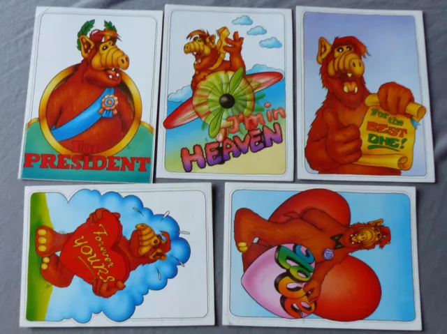 Alf Sticker Aufkleber seltene Postkarten 90 er Kult Figur Sprüche =5 konvolut A6