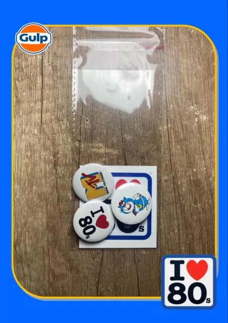 Spillette PINS Lotto 3pz SUPERTELEGATTONE MTV I LOVE 80 RetroGadget 80's