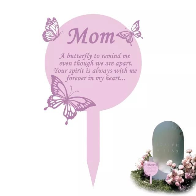 Plaque Butterfly Metal Mom Cemetery Decorations Memorial Stakes Yard Markers