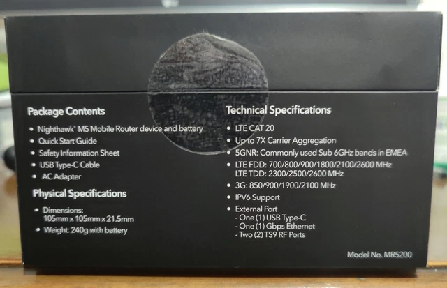 NETGEAR M5 MR5200 5G LTE 4G , Wifi 6 , Nighthawk Router Portatile + Fisso 10