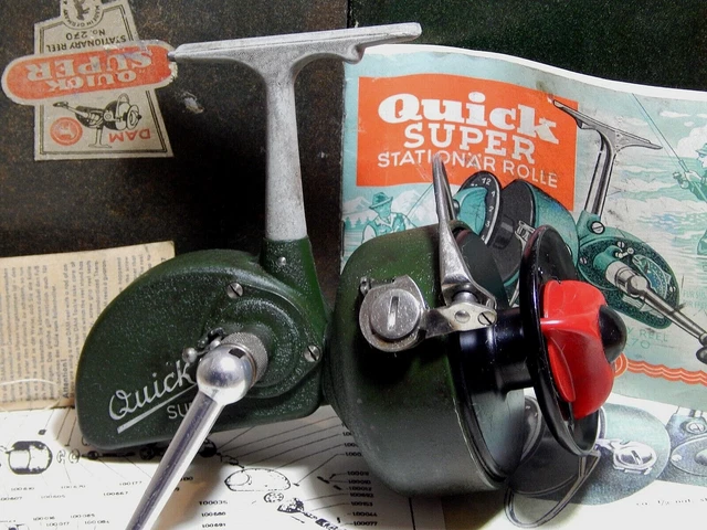 Late '50s' German vintage DAM Quick Super 270 saltwater spinning reel-used/xlnt+