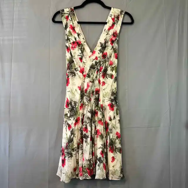 Vintage Elizabeth James Dress Womens 6 Floral Silk Romantic Coquette Mini Y2k