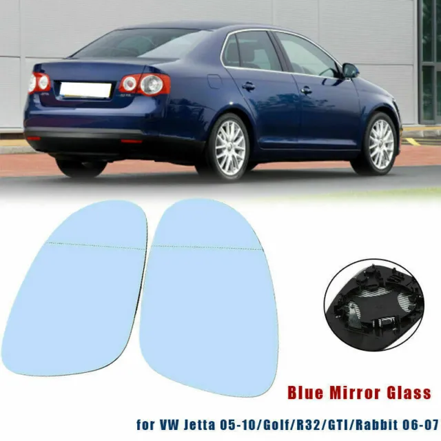 Pair Fit VW Sharan 7M 2003-2005 Door Wing Rearview Mirror Glasses Heated Blue