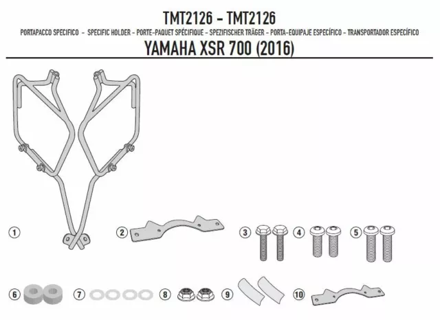 TMT2126 GIVI PORTAVALIGIE LATERALE MONOKEY per YAMAHA XSR700 2016 2017 2018 2019