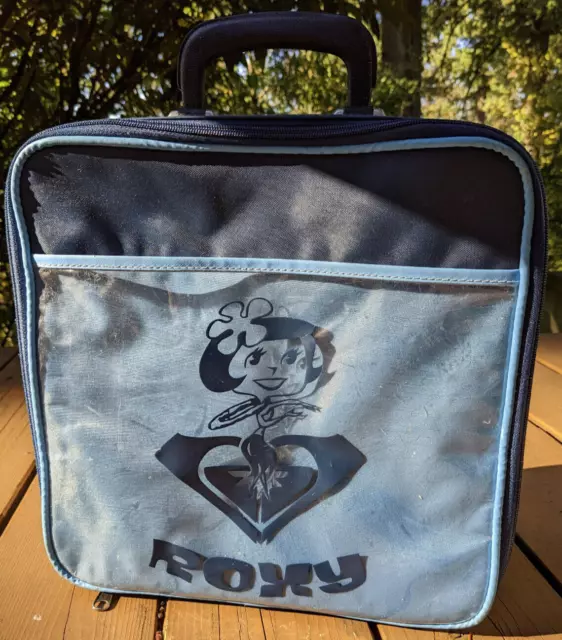 Vintage Quicksilver ROXY Hula Girl - Navy Blue - Suitcase Luggage Bag