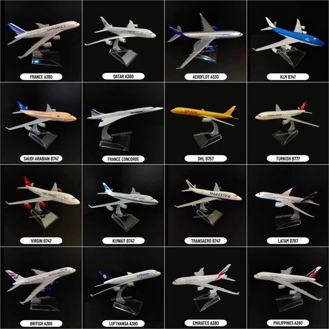 SCALE 1:400 METAL Airplane Replica Airlines Boeing Airbus Model Diecast ...