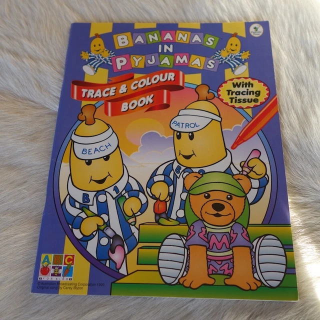 VTG BANANAS IN PYJAMAS Trace and Colour Book BANANAS IN PYJAMAS Tv Show