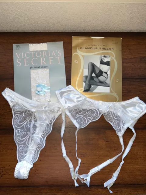 Victoria's Secret Bridal Lingerie Set 4 Pieces Vintage Size Medium White Lace
