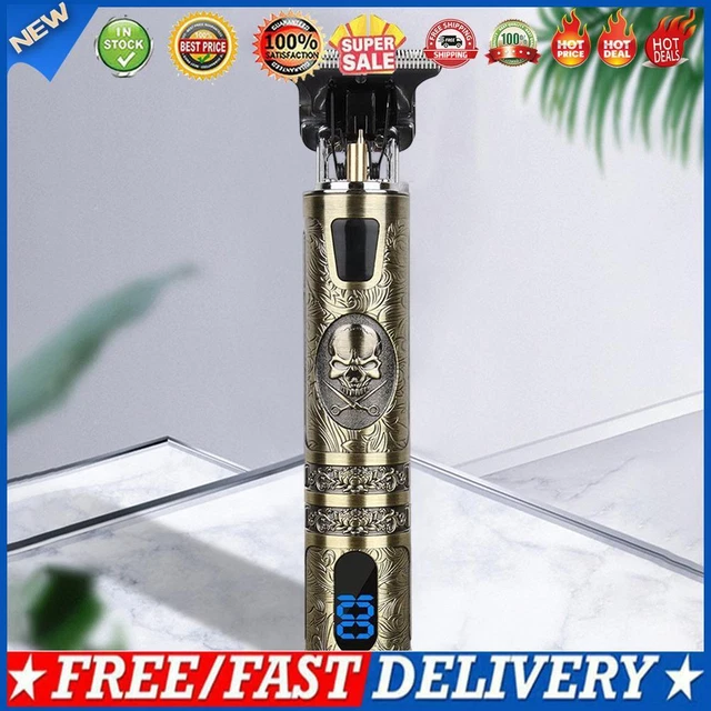 Electric Hair Trimmer Vintage Beard Shaver Digital LCD Display Gift for Men