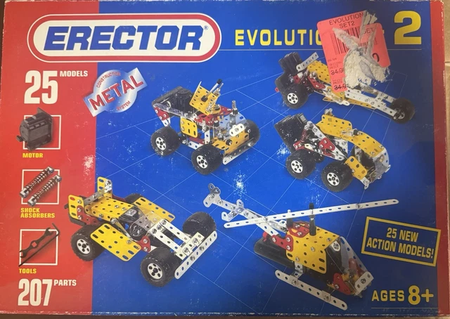 Meccano Évolution 1-2-3-4 - Lot Avec 4 Notices - Manque 1 Roue - Occasion