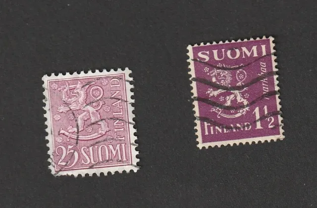 2 Briefmarken Finnland Finland Suomi 25 + 1 1/2 ALT gestempelt