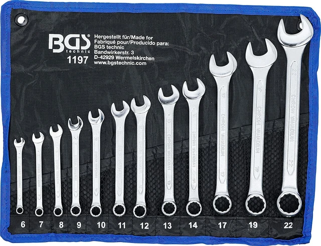 Set Chiavi Combinate 12 pz Funzionali con Custodia Portatile Materiale Robusto