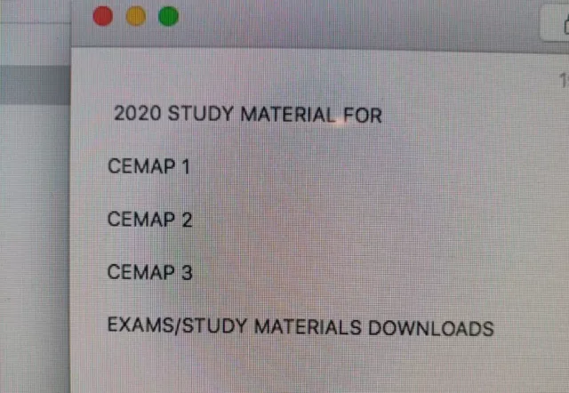 CeMAP 1 2 3 STUDY MATERIALS/  EXAM QUESTIONS/ REVISION MATERIALS