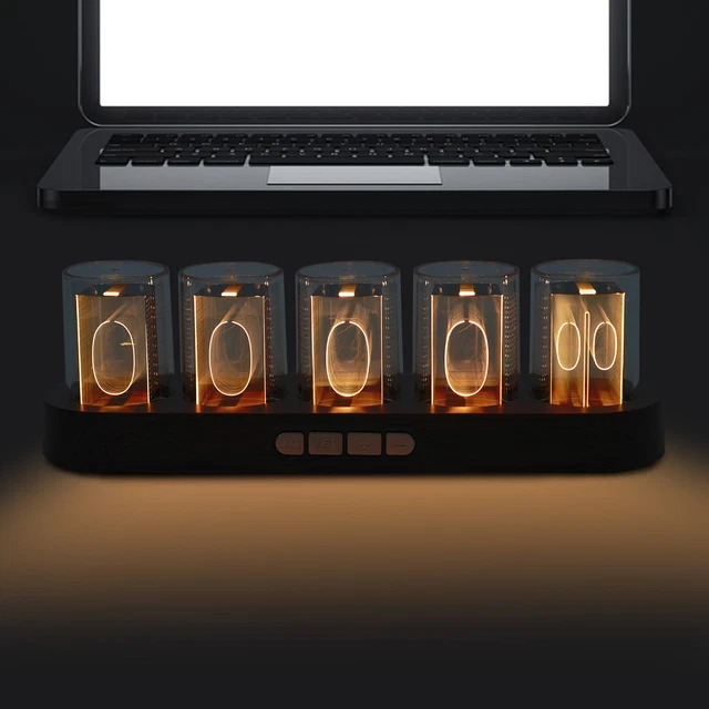 Wood-Like Base 16 Millio Full-Color RGN LED Digital Nixie Tube Clock DIY