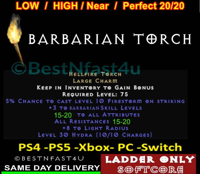 Pc Ps4 Ps5 Xbox Switch Scala Tutta Torcia Hellfire D2R Diablo 2 Oggetti - Foto 4