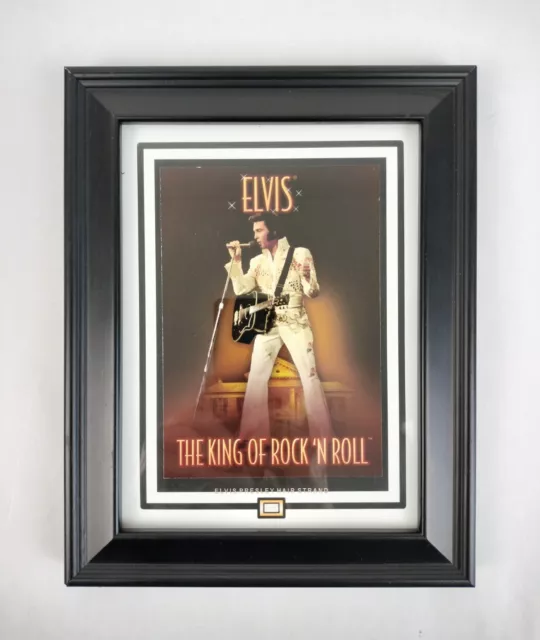 Elvis The King Of Rock N Roll Hair Strand Photo Framed Picture 6" x 8" Glossy