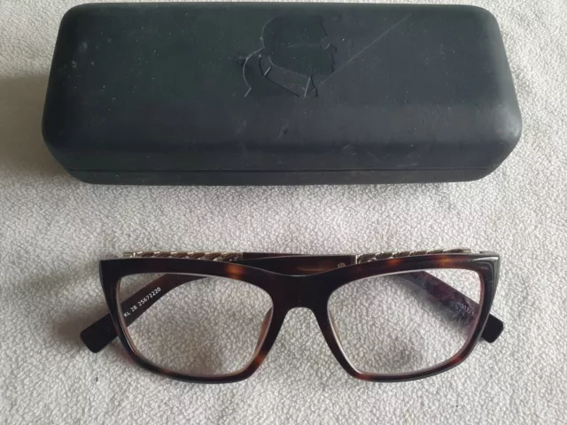 Karl Lagerfeld brown tortoiseshell glasses frames. KL28. With case.