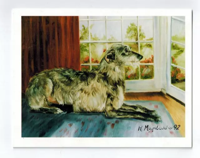 New Scottish Deerhound Looking Out Window 6 Blank Note Cards By Ruth Maystead