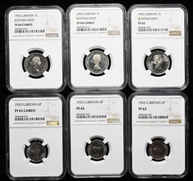 GREAT BRITAIN 1953 Elizabeth II Coronation Proof, Mixed NGC Certified Lot