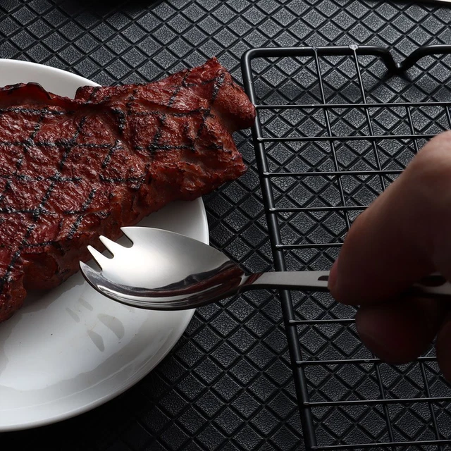 de cuisine en titane pur Pique-nique extérieur Longue poignée Cuillère 10