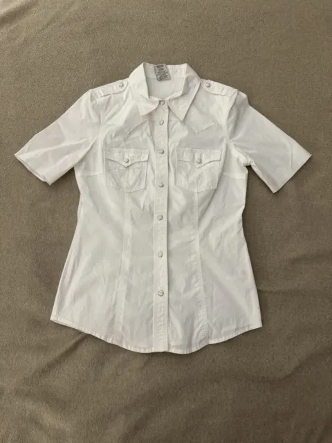 Men’s True Religion White Short Sleeve Button Down Shirt Size Small