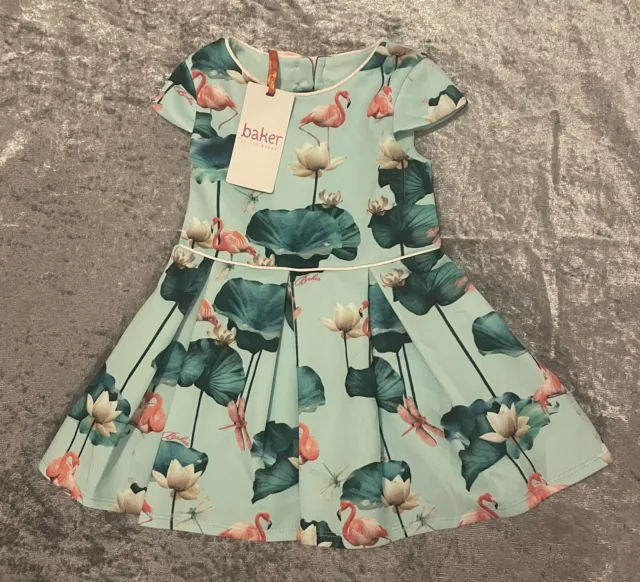 BNWT Baby Girls TED BAKER Dress 12-18 Months Special Occasion FLAMINGO Designer