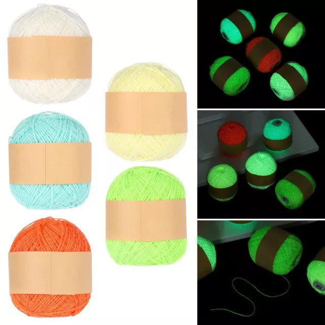 Novel Functional Yarn Glow in the Dark Polyester Luminous Chunky Yarn Handmade