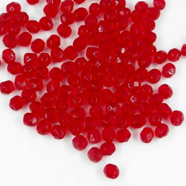 F6 LS *** 30 perles à facettes verre de Bohême 6MM LIGHT SIAM