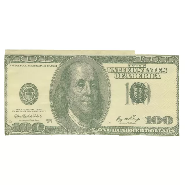 NOVELTY, Fun $100 Dollar Bill,Napkins/Facial Tissue,Fake Money - 10 pack, 3 ply