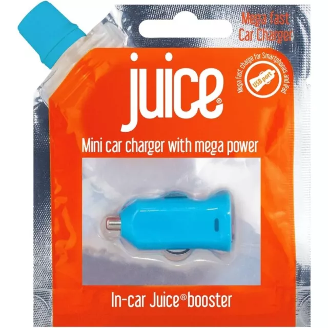 Juice USB Chargeur Auto Mini Booster Rapide Puissance 2.1 Amp Prise Bleu IPHONE