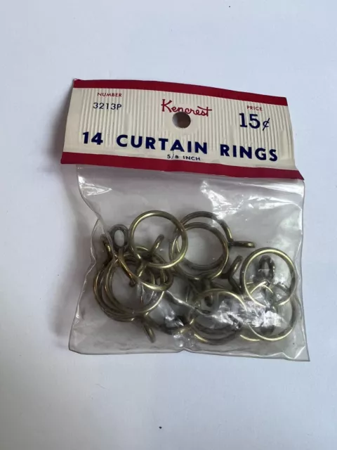 Vintage Brass Curtain Rings 5/8” 14 Pack