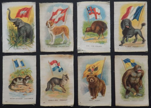 NATURAL HISTORY known as ANIMAL WITH FLAG Silks issued by ITC in 1915