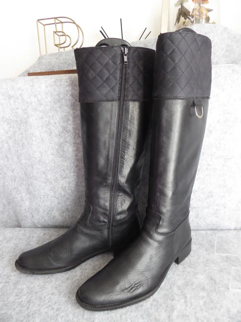 Bottes San Marina à Talons Hauts – Cuir Gris – Taille 40 EU – Occasion En Très Bon état