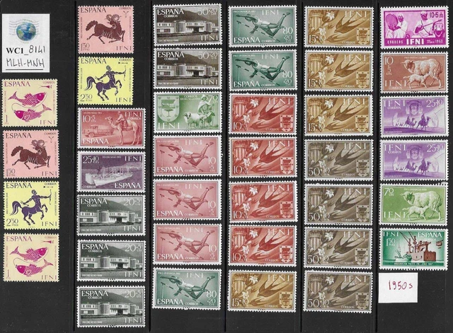 WC1_8141. SPAIN-IFNI. Appealing dealer stock of 1950s stamps. MLH-MNH