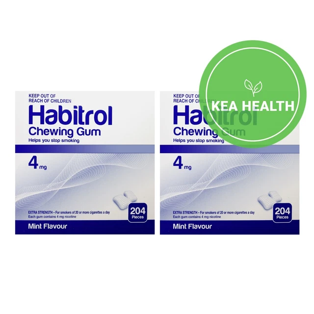 Habitrol Nicotine Gum 4mg Mint 408 pieces 2 New BULK Box Size- QUIT Smoking Now
