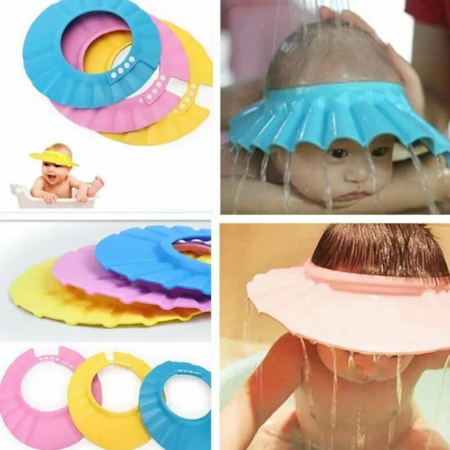 Nouveau doux bébé enfants enfants shampooing bain bonnet de douche chapeau...