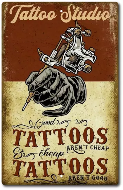 Sign Tattoo Metal Shop TATTOO Studio Wall Decor  SIGN shop Tattoos Vintage Look