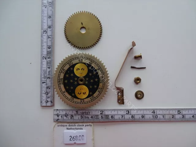 Original Moon Disc With Gear For A Dutch Warmink Table Clock