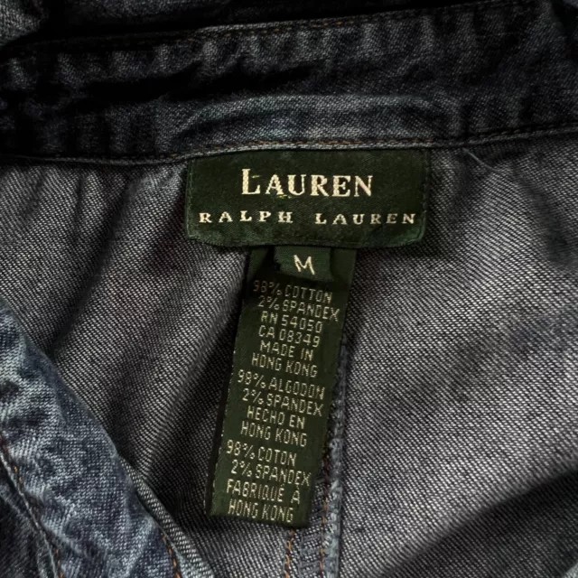 VTG LAUREN RALPH Lauren Dress Womens Size Medium Denim Jean Stretchy ...