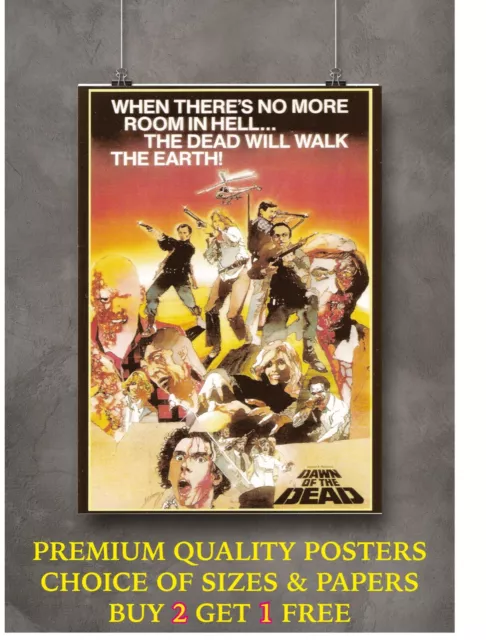 Dawn of the Dead Classic Movie Large Poster Art Print Gift A0 A1 A2 A3 A4