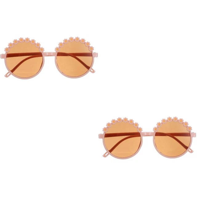 2 Pairs Little Daisy Sunglasses Cartoon Eyeglasses Pink Girl Child