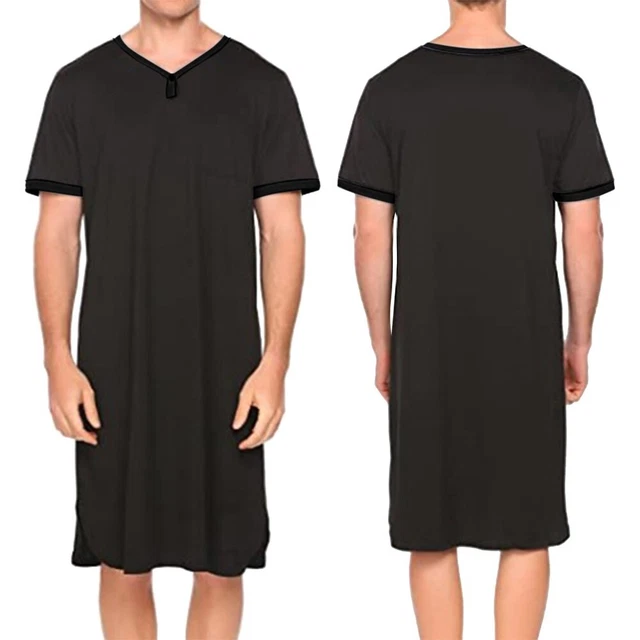 Top lungo nero comodo top lunghi uomo camicia da notte uomo pigiama
