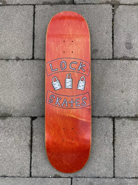 Lock Skates Skateboard Deck 9.0 Hand Drawn Graphics.
