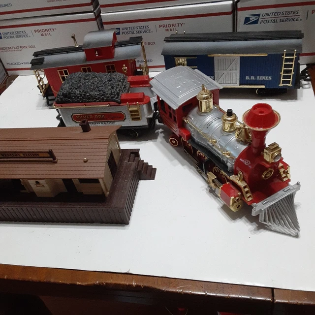 COLLECTIBLE NEWBRIGHT 1986 Smoke/Sound Toy Train Set G Scale With