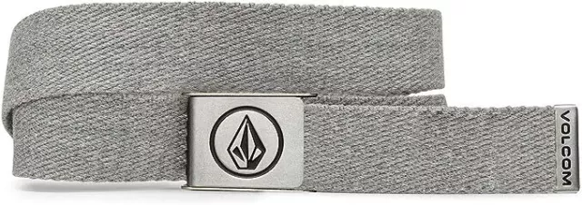 Volcom Men's Circle Web Belt Grey Lightweight Nylon Canvas Strap Skater One Size