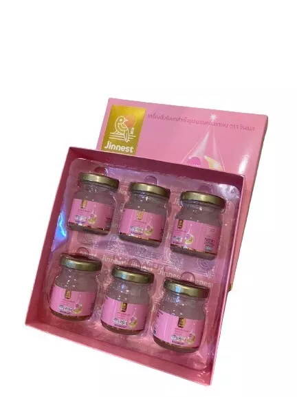 Jinnest Thai Bird Nido Tragar Roca Azúcar mezclado con colágeno 42 ml x 6 fondos