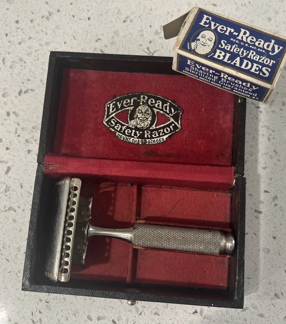 VINTAGE EVER-READY SAFETY Razor, Blades And Great Case $14.99 - PicClick
